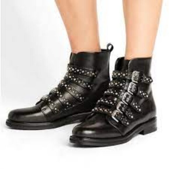 Maje Fortuna Studded Leather Boots Boots Size 8.5/EU 39